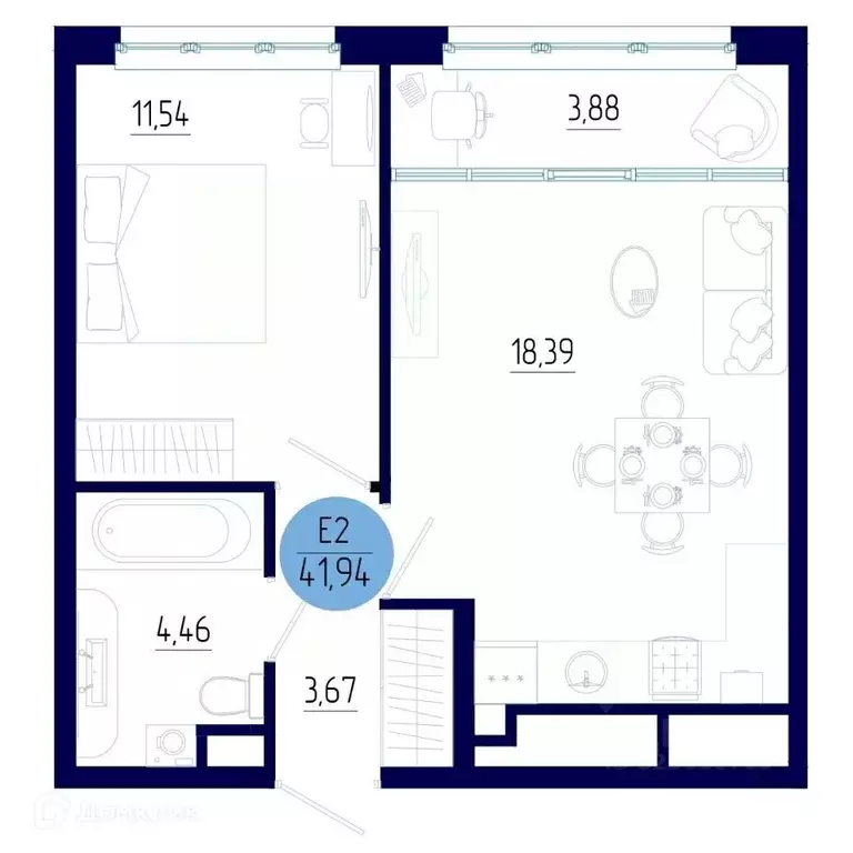 1-к кв. Рязанская область, Рязанский муниципальный округ, с. Дядьково ... - Фото 2