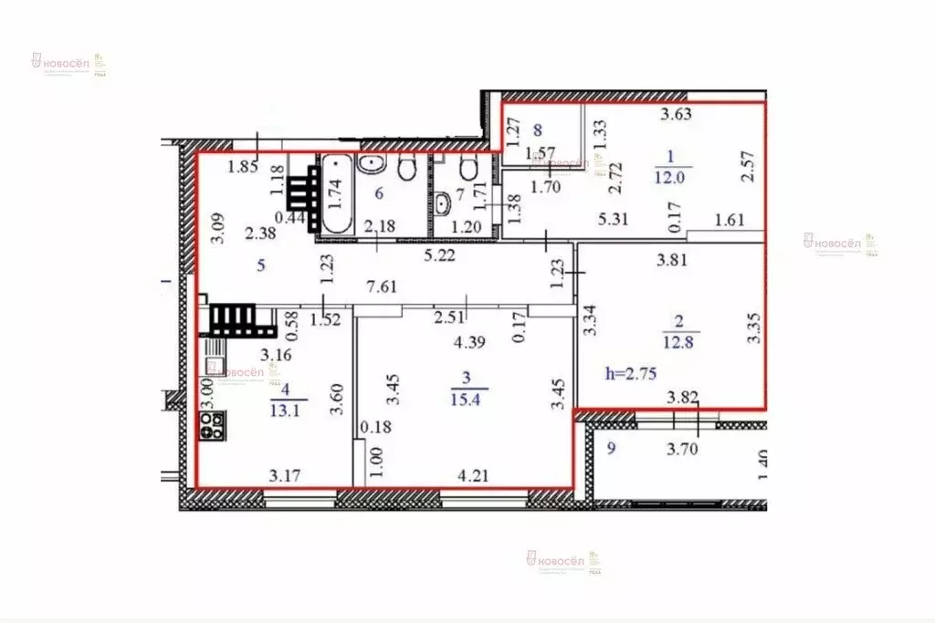 3-комнатная квартира: Екатеринбург, проспект Академика Сахарова, 95/3 ... - Фото 1