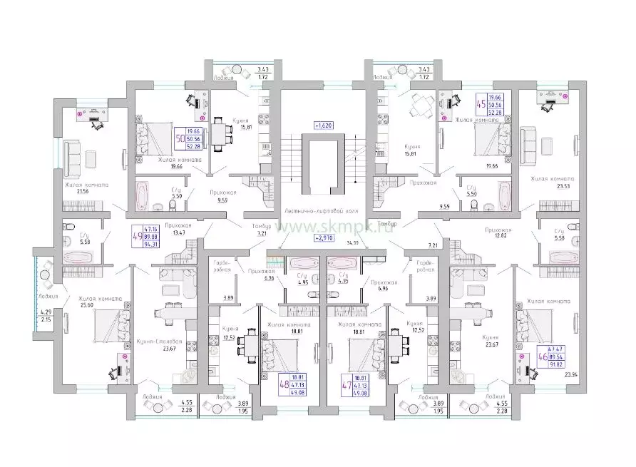 1-к кв. Калининградская область, Зеленоградск Солнечная ул., 19 (53.4 ... - Фото 2