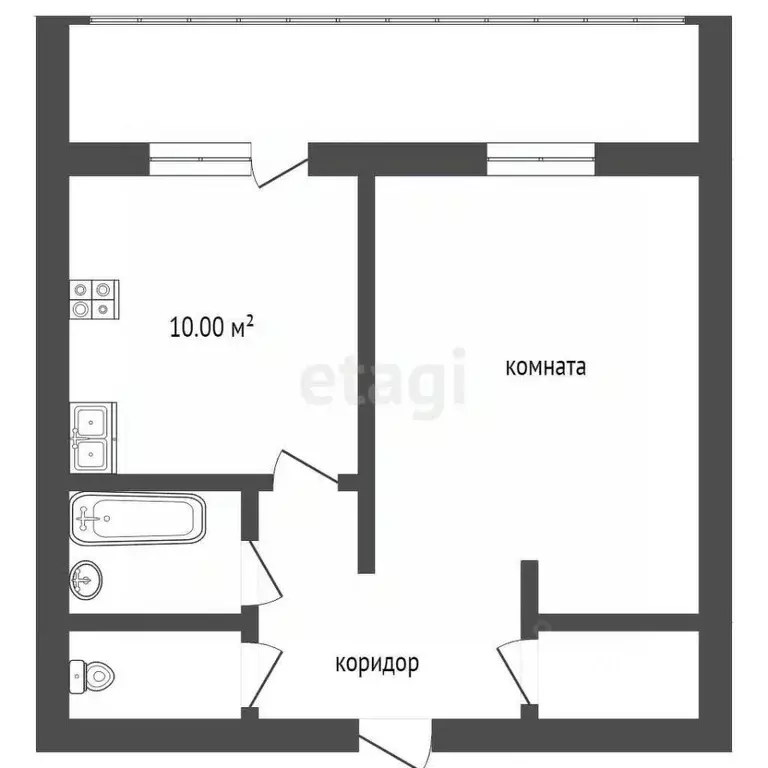 1-к кв. Ханты-Мансийский АО, Сургут ул. Энтузиастов, 25 (35.5 м) - Фото 1