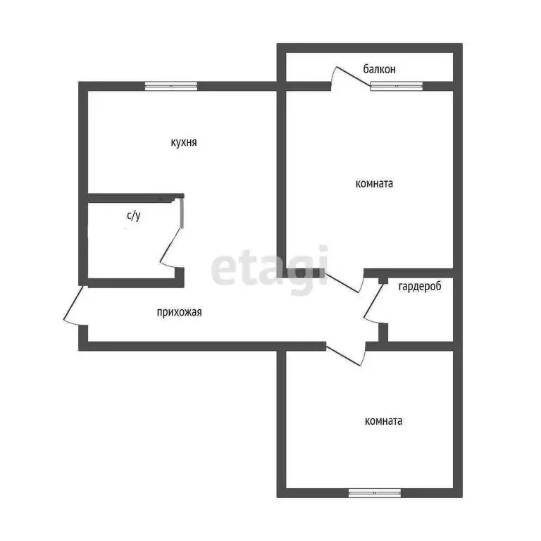 2-комнатная квартира: Курган, улица Савельева, 6 (45 м) - Фото 1