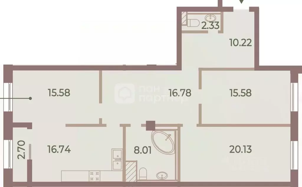 3-к кв. Санкт-Петербург Петровский просп., 11к2 (105.0 м) - Фото 2