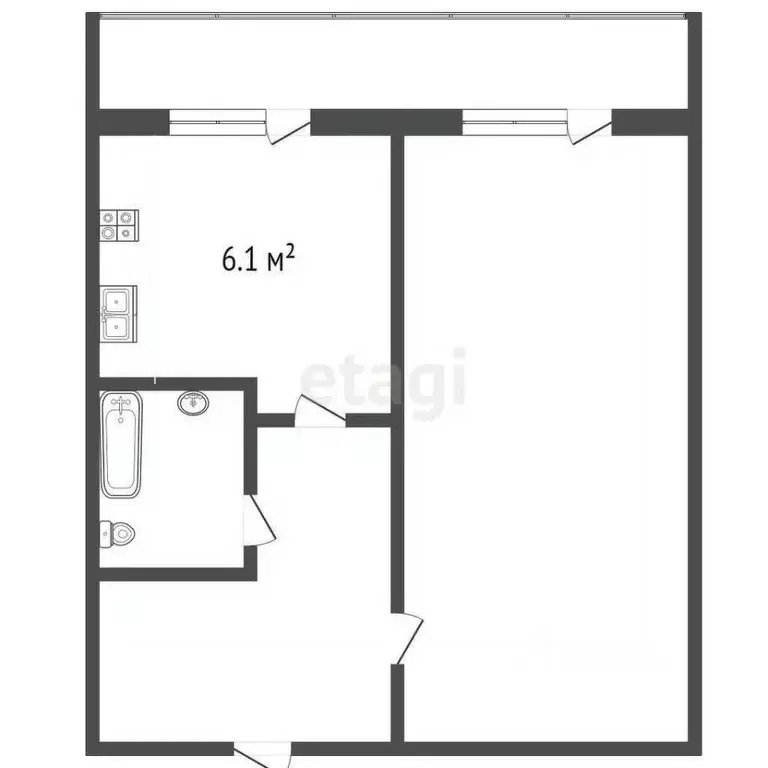 1-к кв. Пермский край, Пермь ул. Космонавта Беляева, 51А (34.0 м) - Фото 1