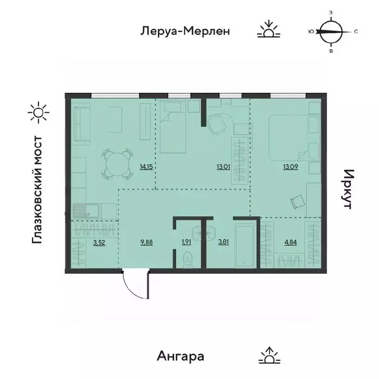 3-к кв. Иркутская область, Иркутск Затон кв-л, ул. Набережная Иркута, ... - Фото 0