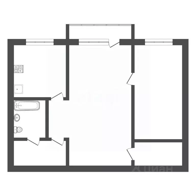 2-к кв. Тульская область, Тула ул. Металлургов, 53 (45.5 м) - Фото 2