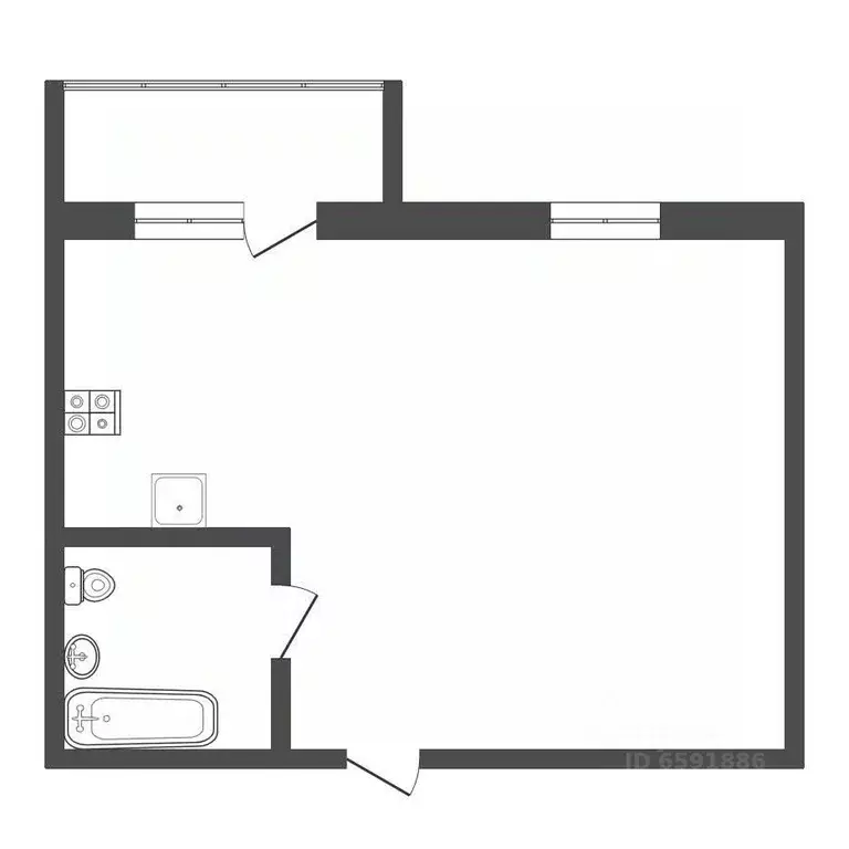 Студия Тульская область, Тула ул. Самоварная, 11 (38.0 м) - Фото 2