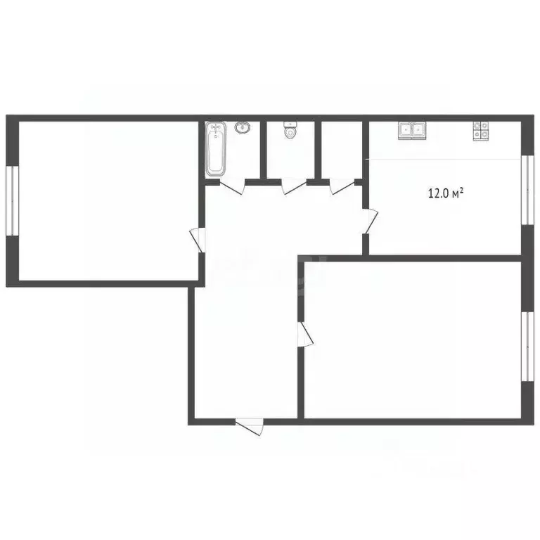 2-к кв. Костромская область, Кострома ул. Титова, 4 (62.9 м) - Фото 1