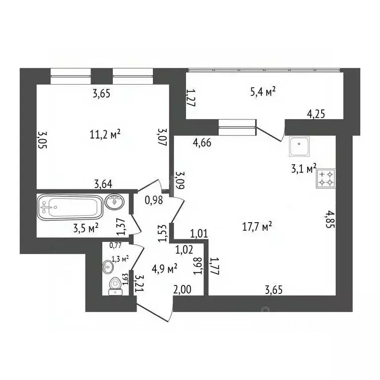 2-к кв. Башкортостан, Уфимский район, с. Булгаково бул. Габдрахмана ... - Фото 1