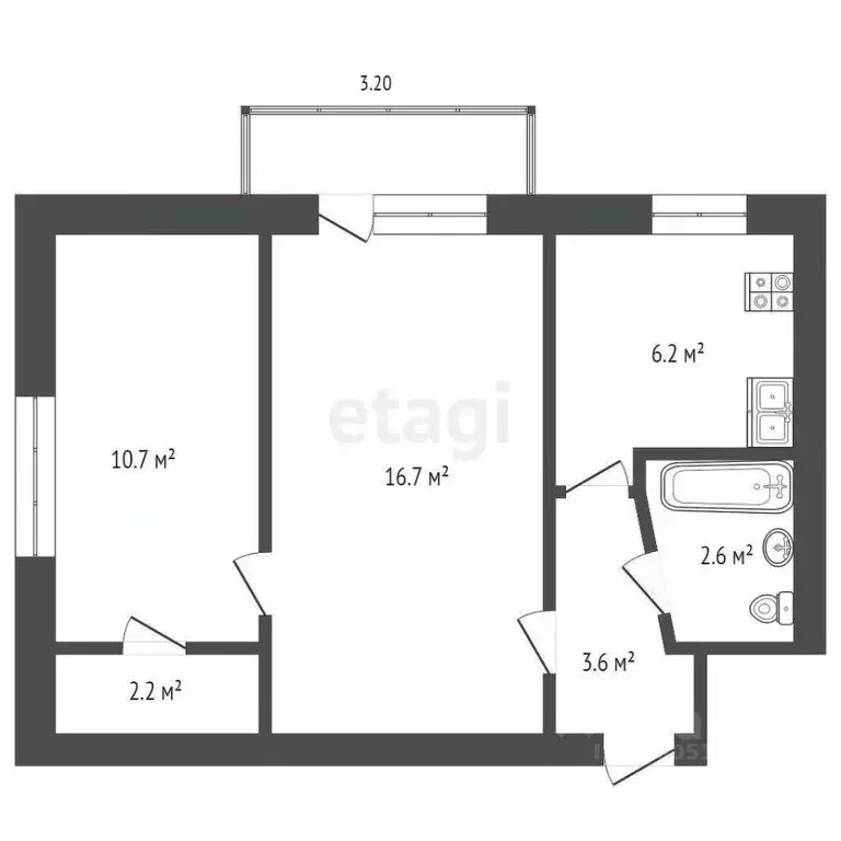 2-к кв. Ростовская область, Ростов-на-Дону ул. Герасименко, 10 (42.0 ... - Фото 0