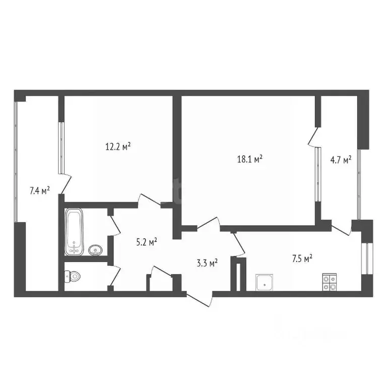 2-к кв. Севастополь ул. Меньшикова, 84 (56.9 м) - Фото 1