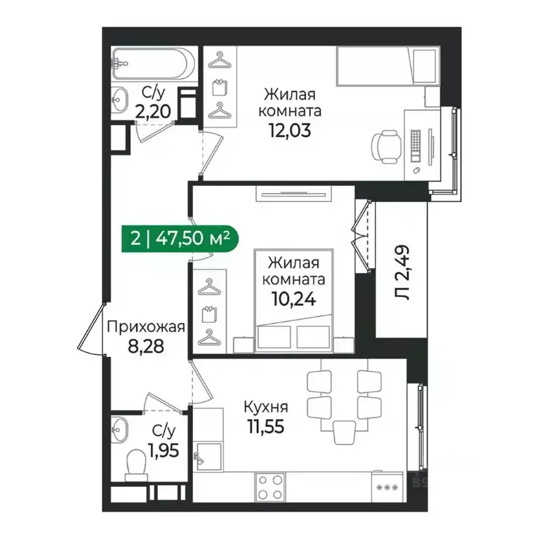 2-к кв. Ленинградская область, Сертолово Всеволожский район, Сертолово ... - Фото 1