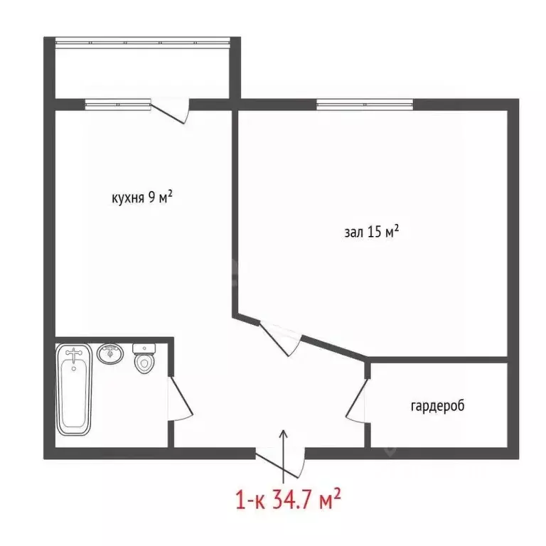 1-к кв. Свердловская область, Березовский ул. Красных Героев, 20к2 ... - Фото 2