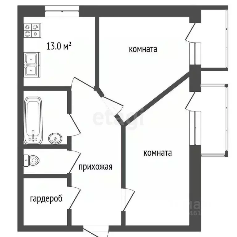 2-к кв. Краснодарский край, Анапа ул. Крылова, 23к1 (78.0 м) - Фото 1