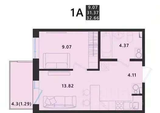 1-к кв. Псковская область, Псковский район, Завеличенская волость, д. ... - Фото 1