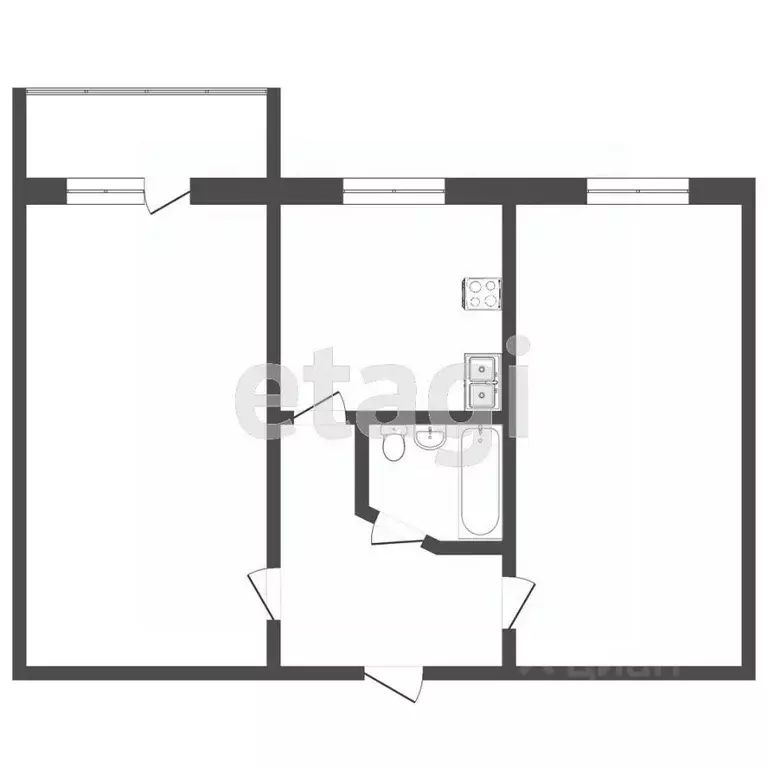 2-к кв. Тюменская область, Тюмень Микрорайон мыс, ул. Мусоргского, 38 ... - Фото 1