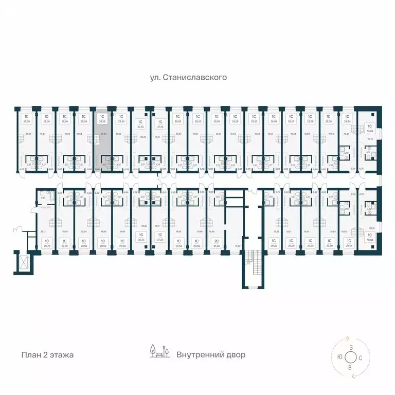 Квартира-студия: Новосибирск, улица Станиславского, 25 (29.59 м) - Фото 1