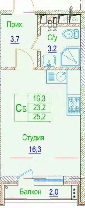 Студия Чеченская республика, Грозный просп. В.В. Путина, 3 (25.3 м) - Фото 0