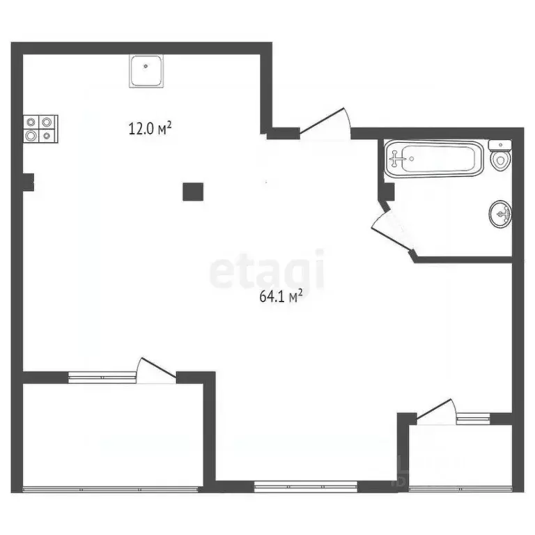 1-к кв. Крым, Саки ул. Санаторная (58.7 м) - Фото 2