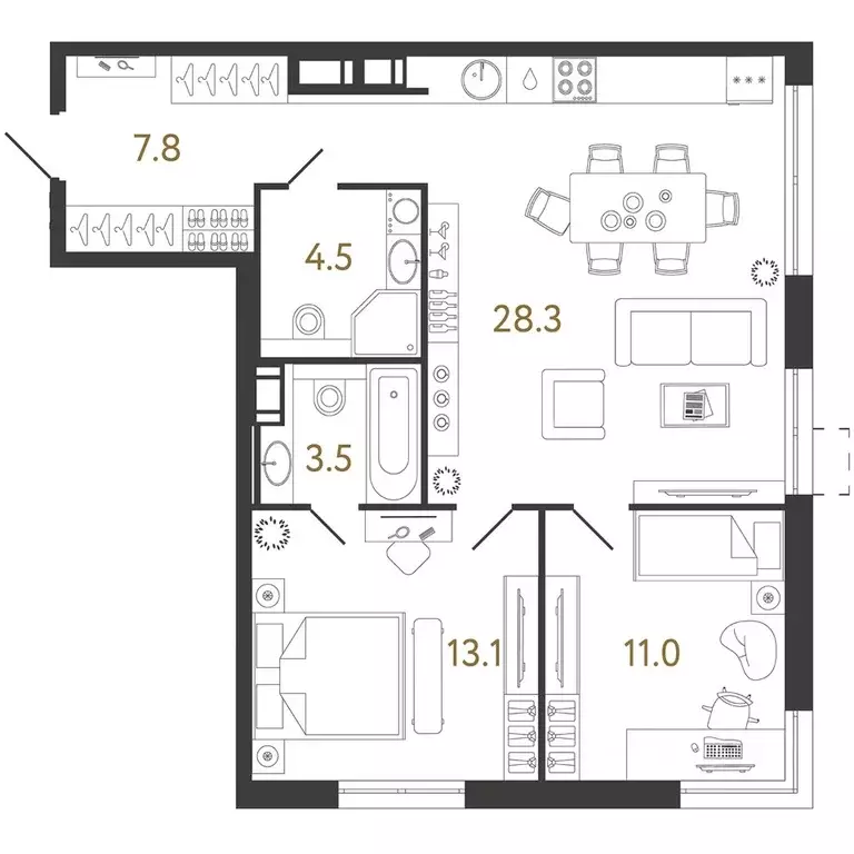 2-к кв. Санкт-Петербург ул. Шостаковича, 8к2Б2 (68.2 м) - Фото 0