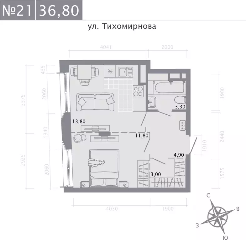 1-к кв. Татарстан, Казань ул. Калинина, 1Б (36.8 м) - Фото 0