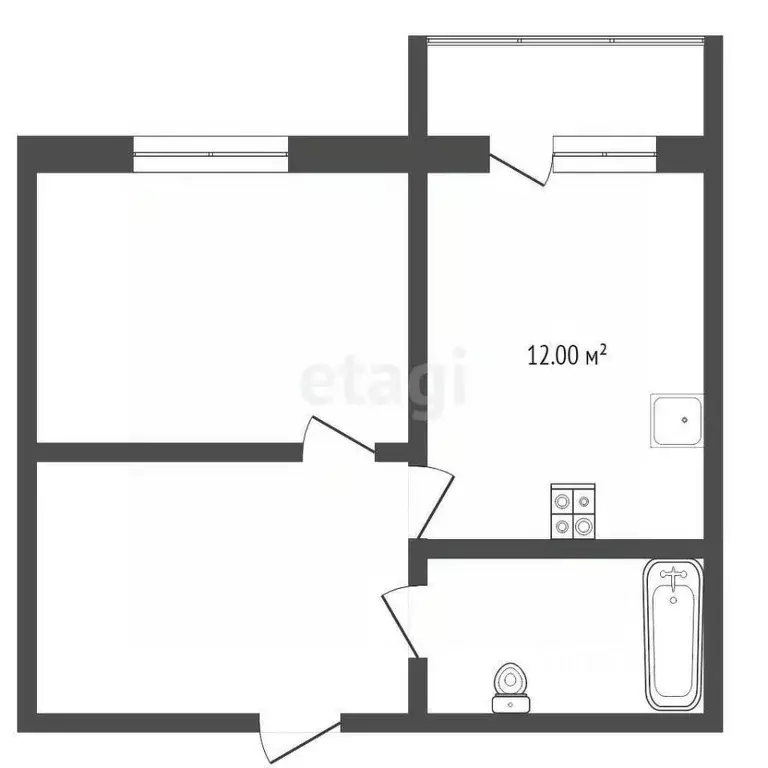 1-к кв. Тюменская область, Тюменский муниципальный округ, Боровский рп ... - Фото 2