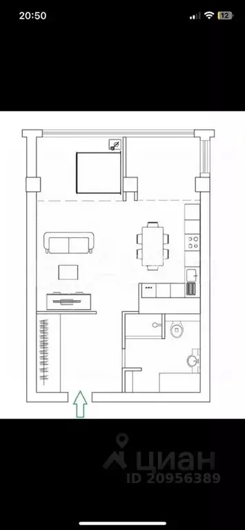 1-к кв. Ивановская область, Иваново Московская ул., 62 (69.0 м) - Фото 2