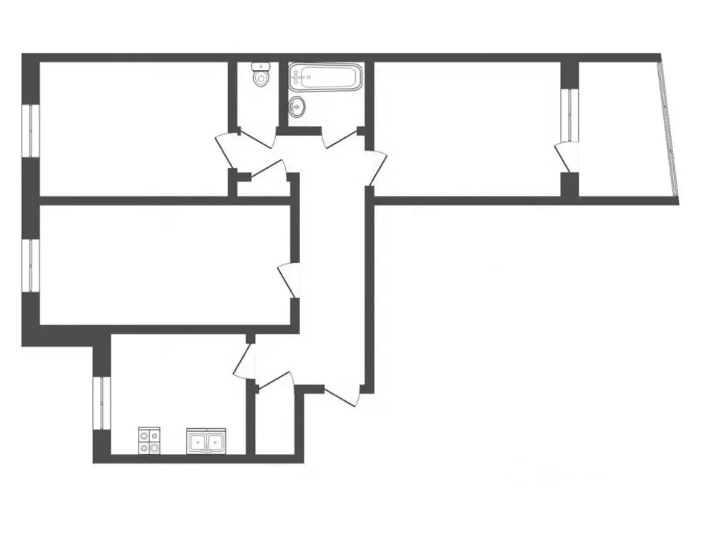 3-к кв. Тюменская область, Тюмень ул. Пермякова, 54а (66.0 м) - Фото 2