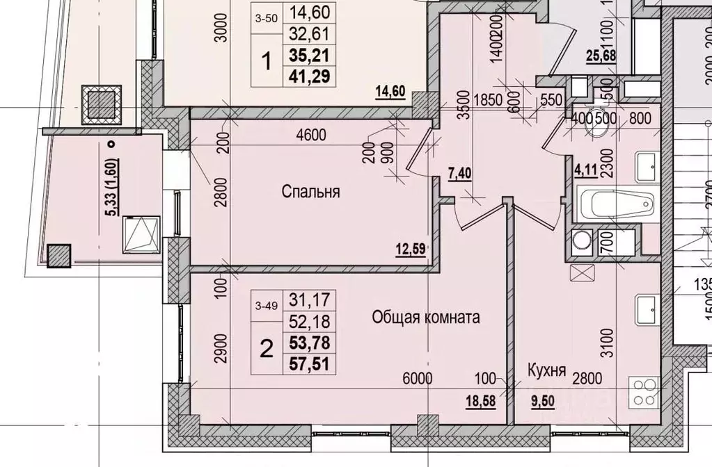 2-к кв. Саха (Якутия), Якутск ул. Чкалова (53.78 м) - Фото 0