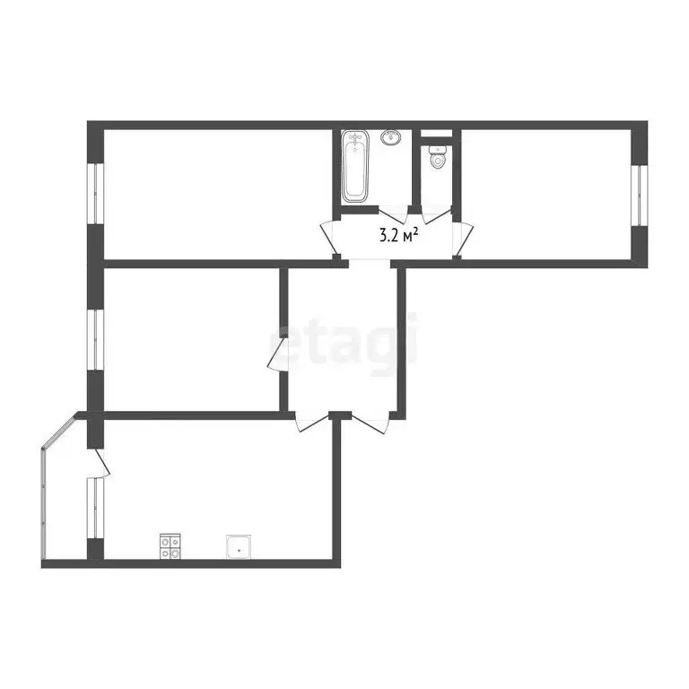 3-комнатная квартира: Тюмень, улица Павла Шарова, 9 (86.6 м) - Фото 2