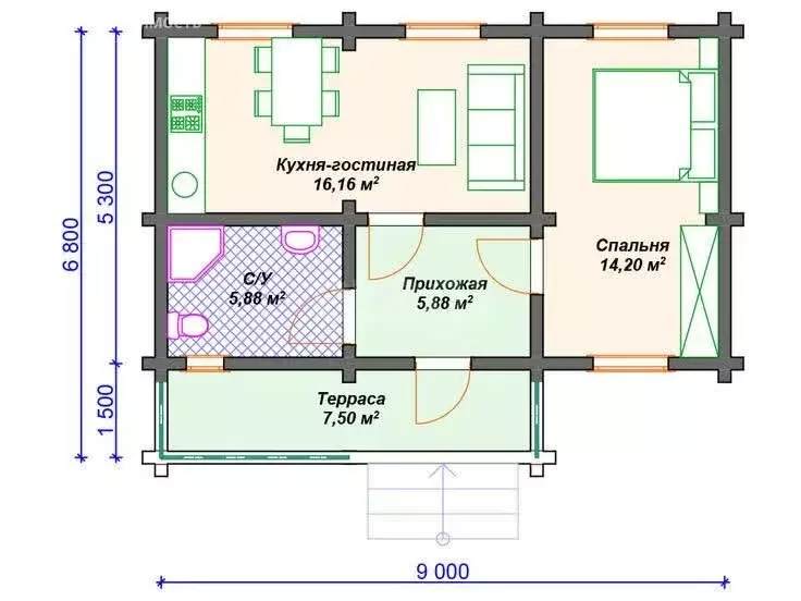 Дом в Тверская область, Калининский муниципальный округ, деревня ... - Фото 1