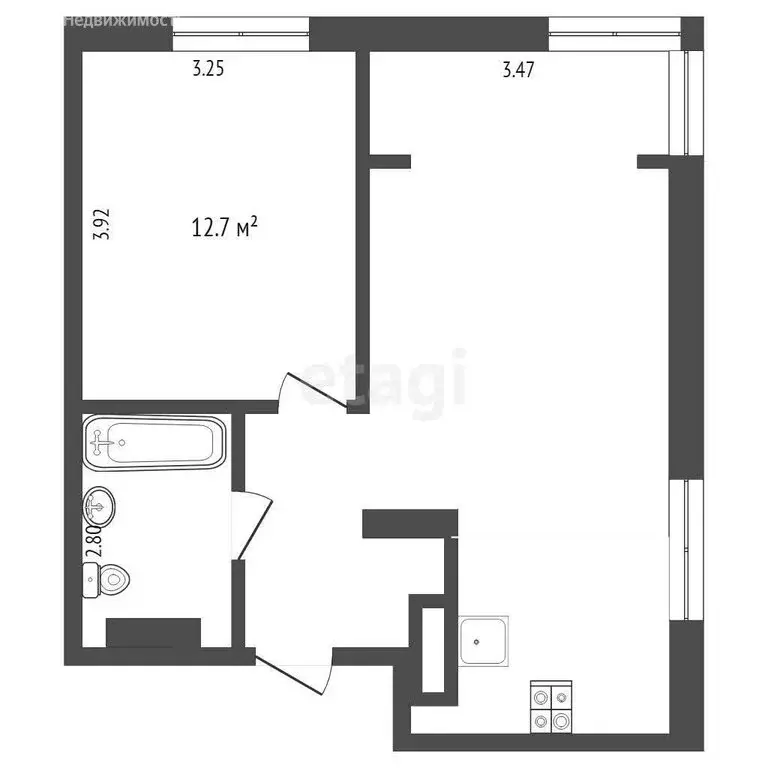 2-комнатная квартира: Тюмень, улица Газовиков, 73к3 (44.2 м) - Фото 0