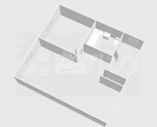 1-к. квартира, 30 м, 1/5 эт. - Фото 1