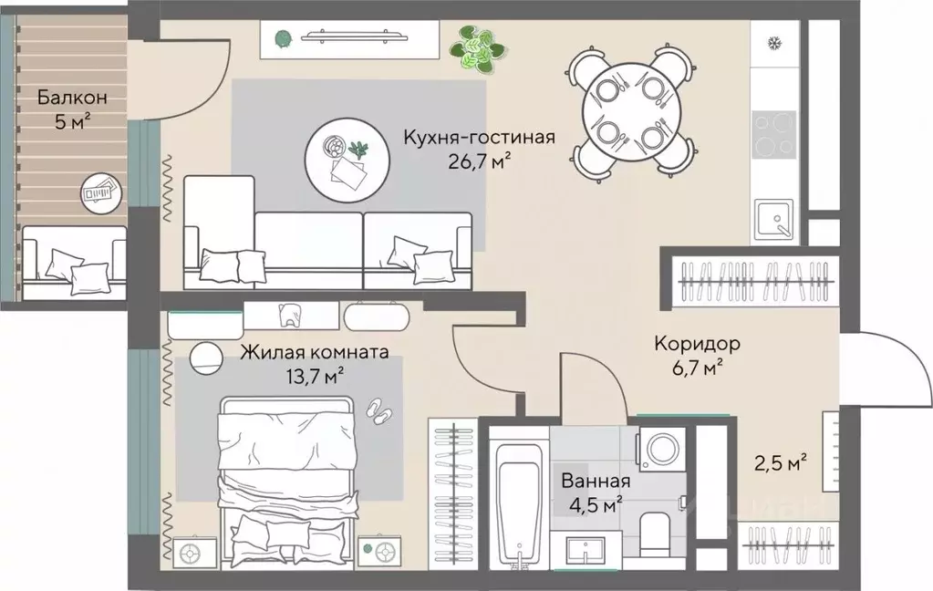 1-к кв. Свердловская область, Екатеринбург ВИЗ жилрайон, Нагорный ... - Фото 0