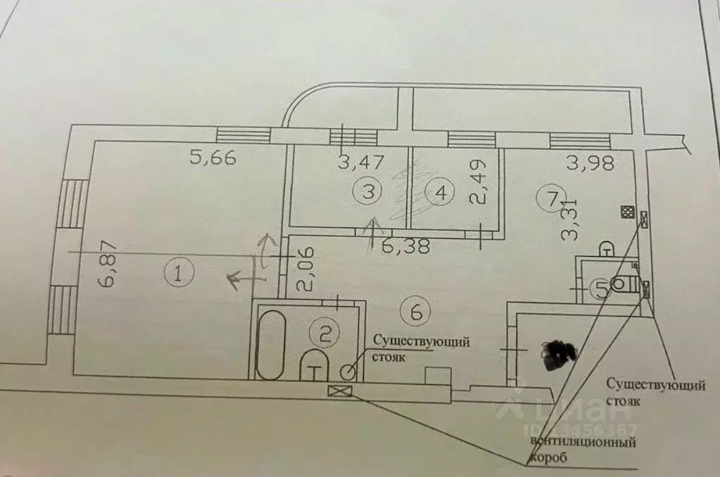 3-к кв. Коми, Сыктывкар ул. Бабушкина, 31 (100.0 м) - Фото 2