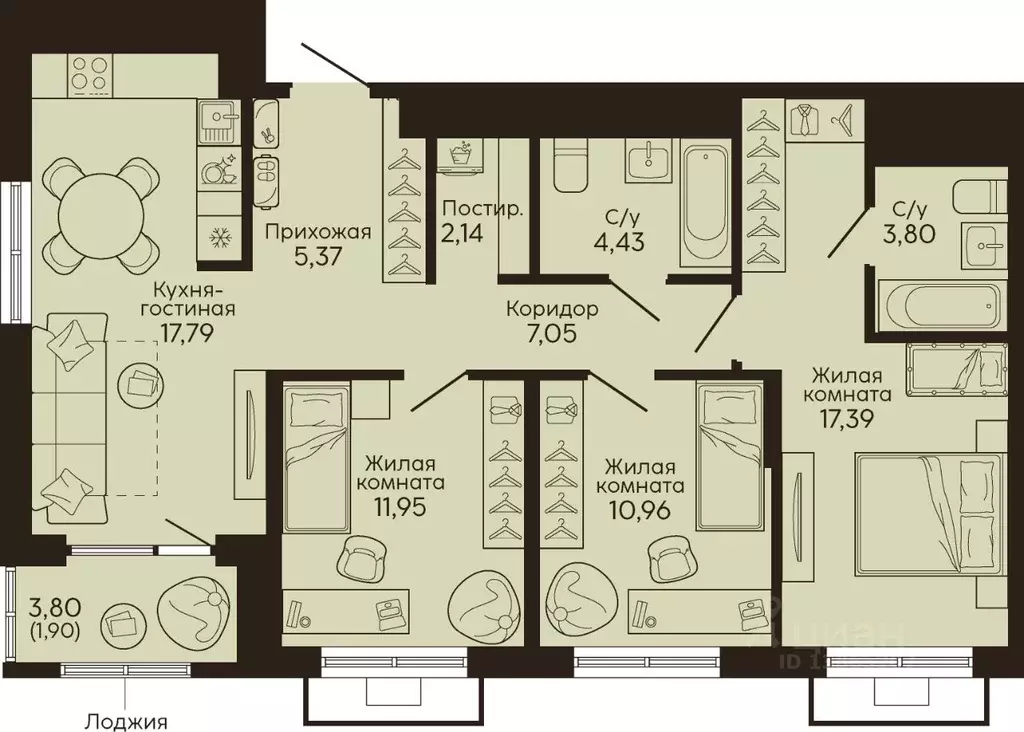 3-к кв. Свердловская область, Екатеринбург Вокзальный жилрайон,  ... - Фото 1