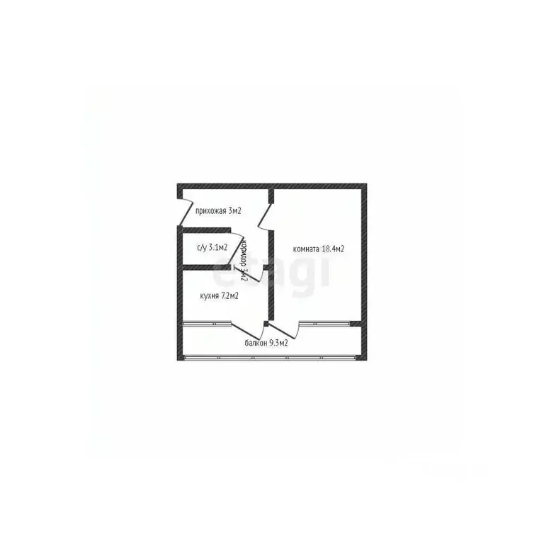 1-к кв. Краснодарский край, Горячий Ключ ул. Кириченко, 17к2 (34.7 м) - Фото 1