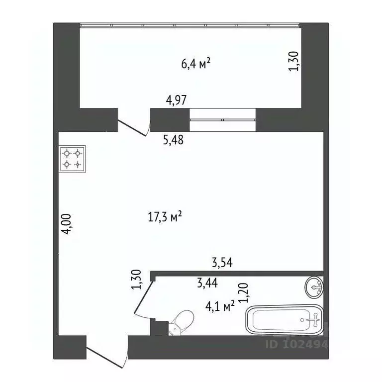 Студия Башкортостан, Уфа Вологодская ул., 79 (25.0 м) - Фото 2
