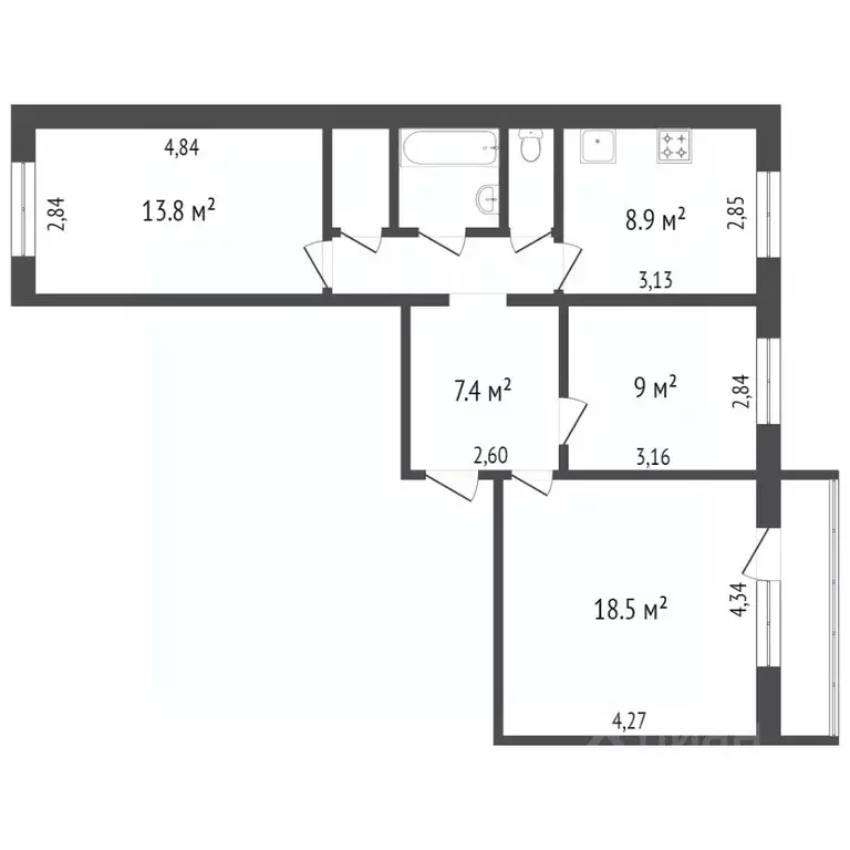 3-к кв. Красноярский край, Красноярск ул. 78-й Добровольческой ... - Фото 1