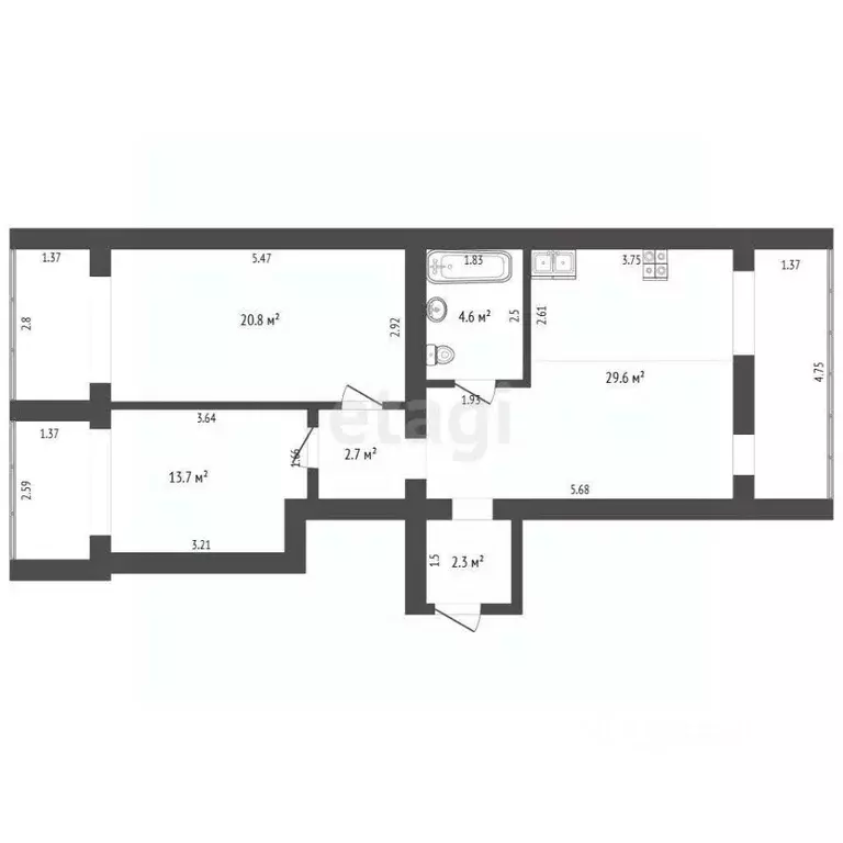 2-к кв. Крым, Бахчисарай ул. Грузинова, 61 (73.7 м) - Фото 1