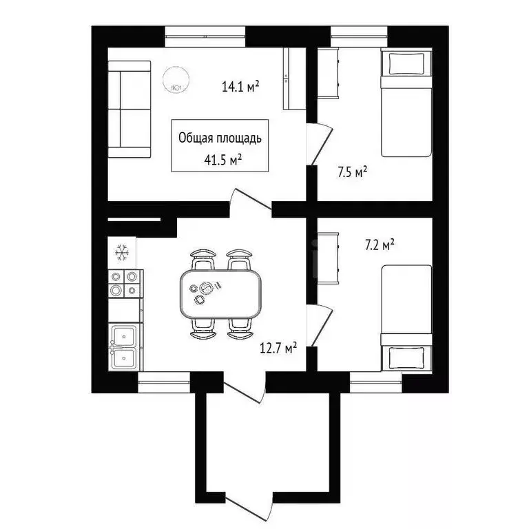 2-комнатная квартира: Новосибирская область, рабочий посёлок ... - Фото 1