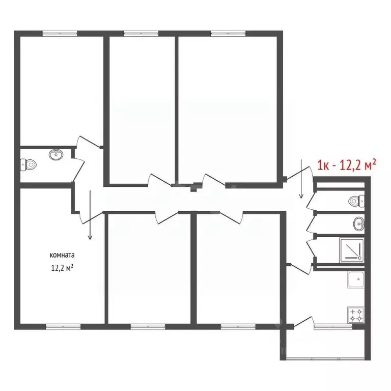Комната Свердловская область, Екатеринбург ул. Старых Большевиков, 5 ... - Фото 1
