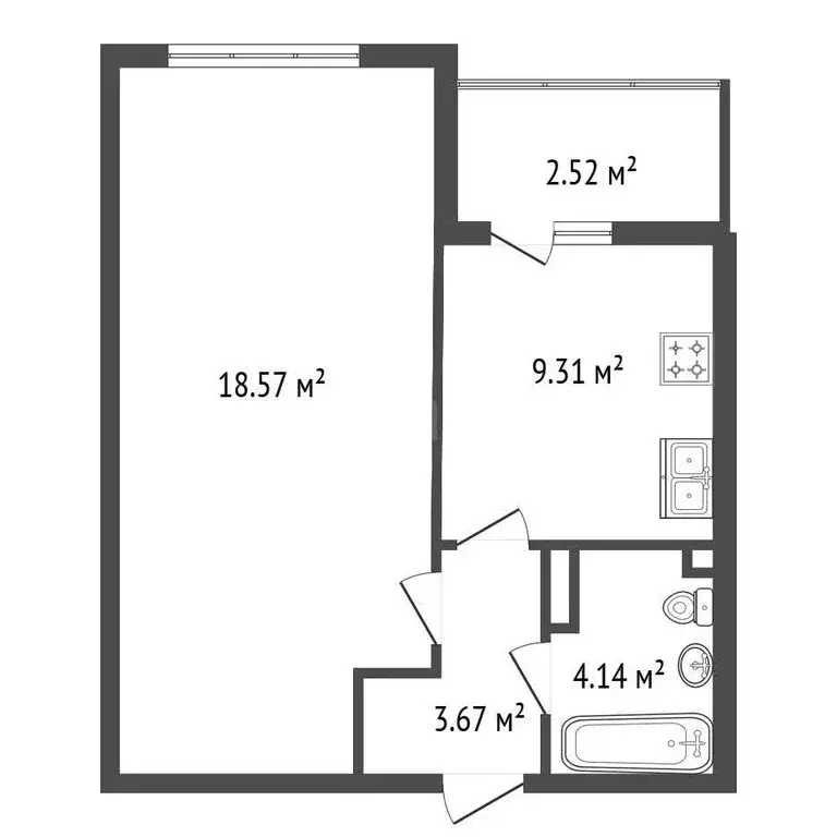 1-комнатная квартира: Мурино, Екатерининская улица, 17 (35.8 м) - Фото 1