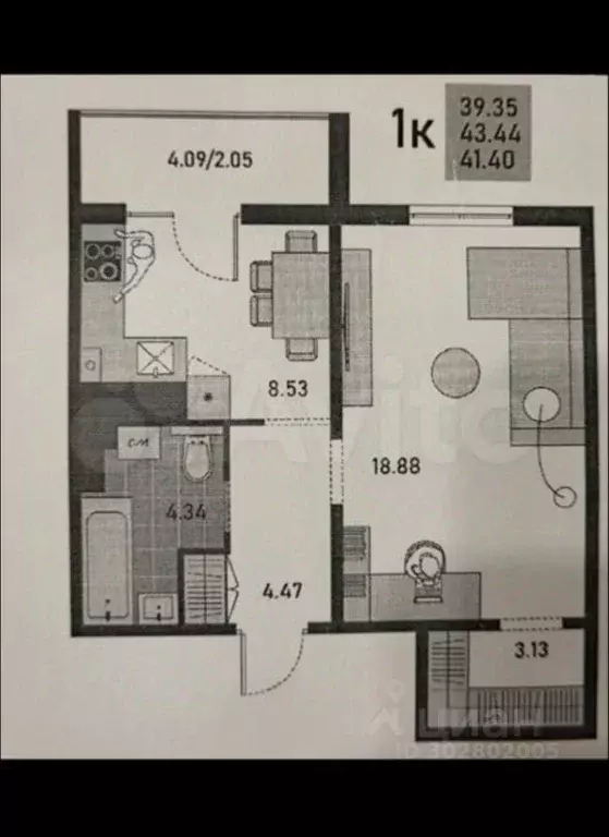 1-к кв. Калининградская область, Калининград ул. Левитана, 65к2 (43.44 ... - Фото 1