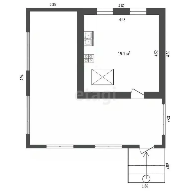 Дом в Томская область, Томский район, с. Вершинино Луговая ул. (61 м) - Фото 2