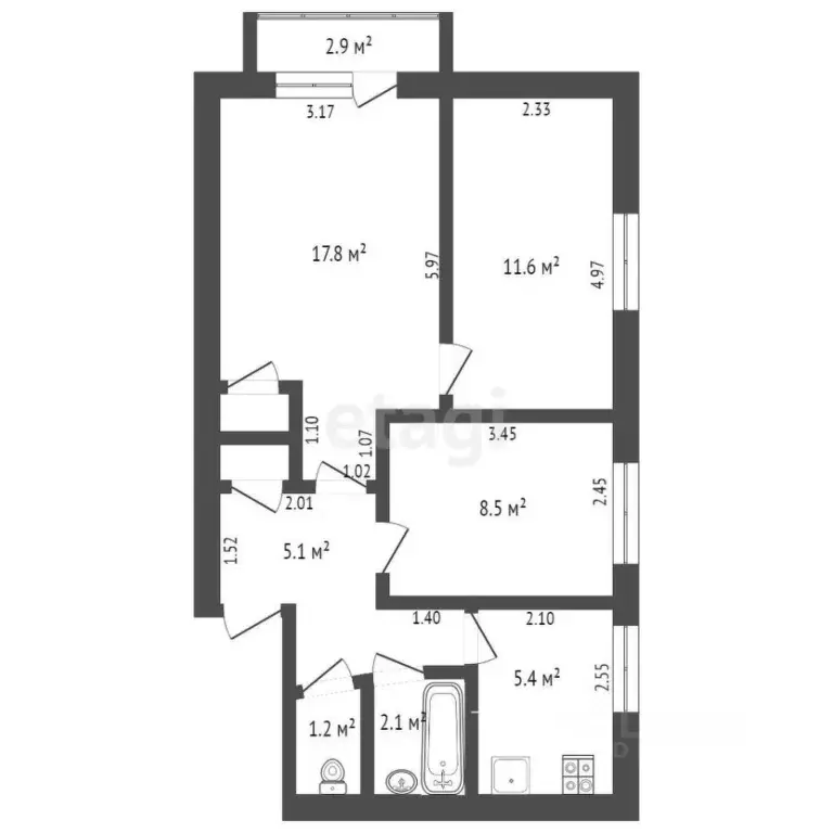 3-к кв. Ростовская область, Ростов-на-Дону просп. 40-летия Победы, 53е ... - Фото 1