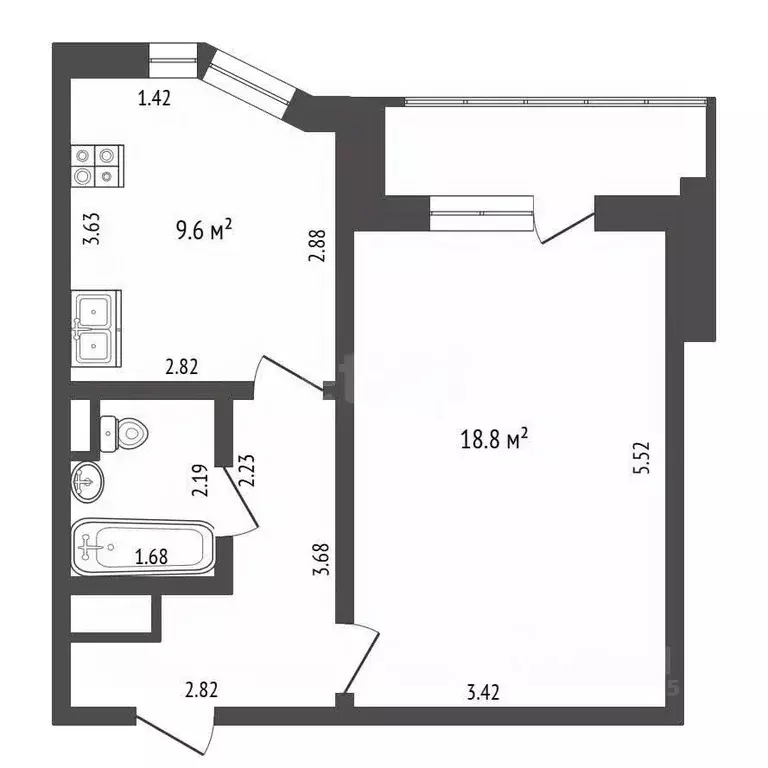 1-к кв. Московская область, Балашиха Изумрудный кв-л, 11 (38.0 м) - Фото 0