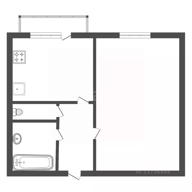 1-к кв. Амурская область, Благовещенск Институтская ул., 5 (34.0 м) - Фото 1