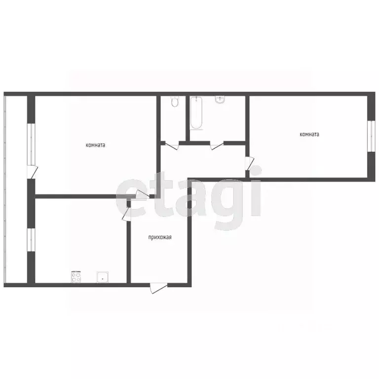 2-к кв. Татарстан, Набережные Челны просп. Сююмбике, 93 (43.6 м) - Фото 2