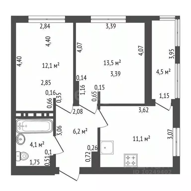 2-к кв. Башкортостан, Уфа ул. Воинов-Интернационалистов, 5 (47.0 м) - Фото 2
