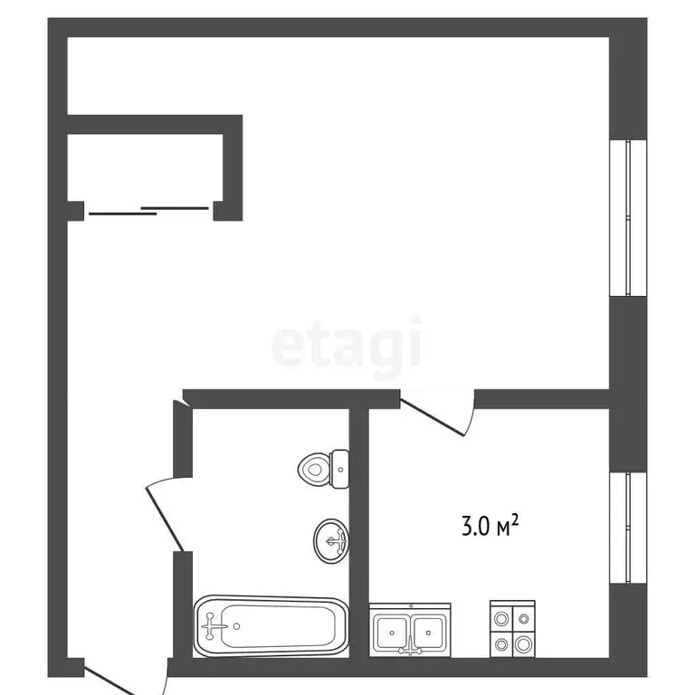 Квартира, 1 комната, 29.4 м - Фото 0
